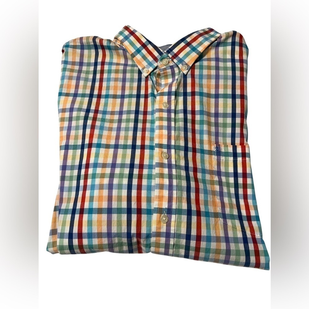 IZOD men’s size XXL long sleeve plaid button down 100% cotton shirt - Picture 2 of 9